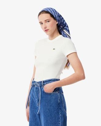 Slim Fit Ribbed Cotton T-shirt Product Image