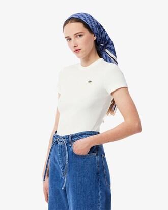 Slim Fit Ribbed Cotton T-shirt Product Image