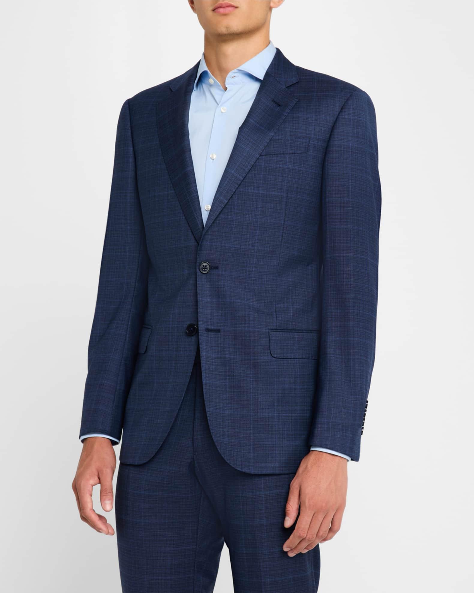 Men's Wool Stretch Windowpane Suit Product Image