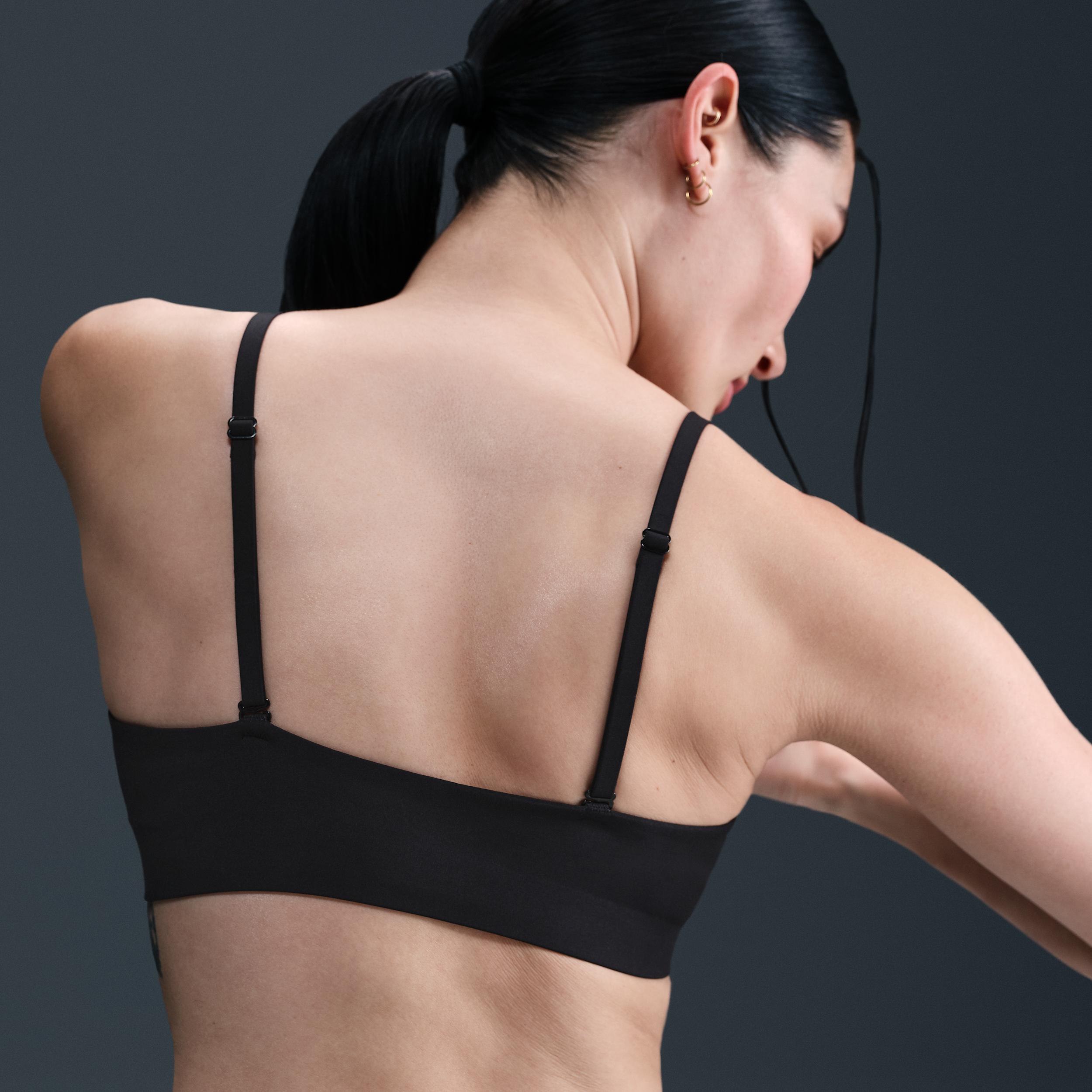 Nike Womens Form Light-Support Non-Padded Triangle Sports Bra | HQ7003-011 Product Image