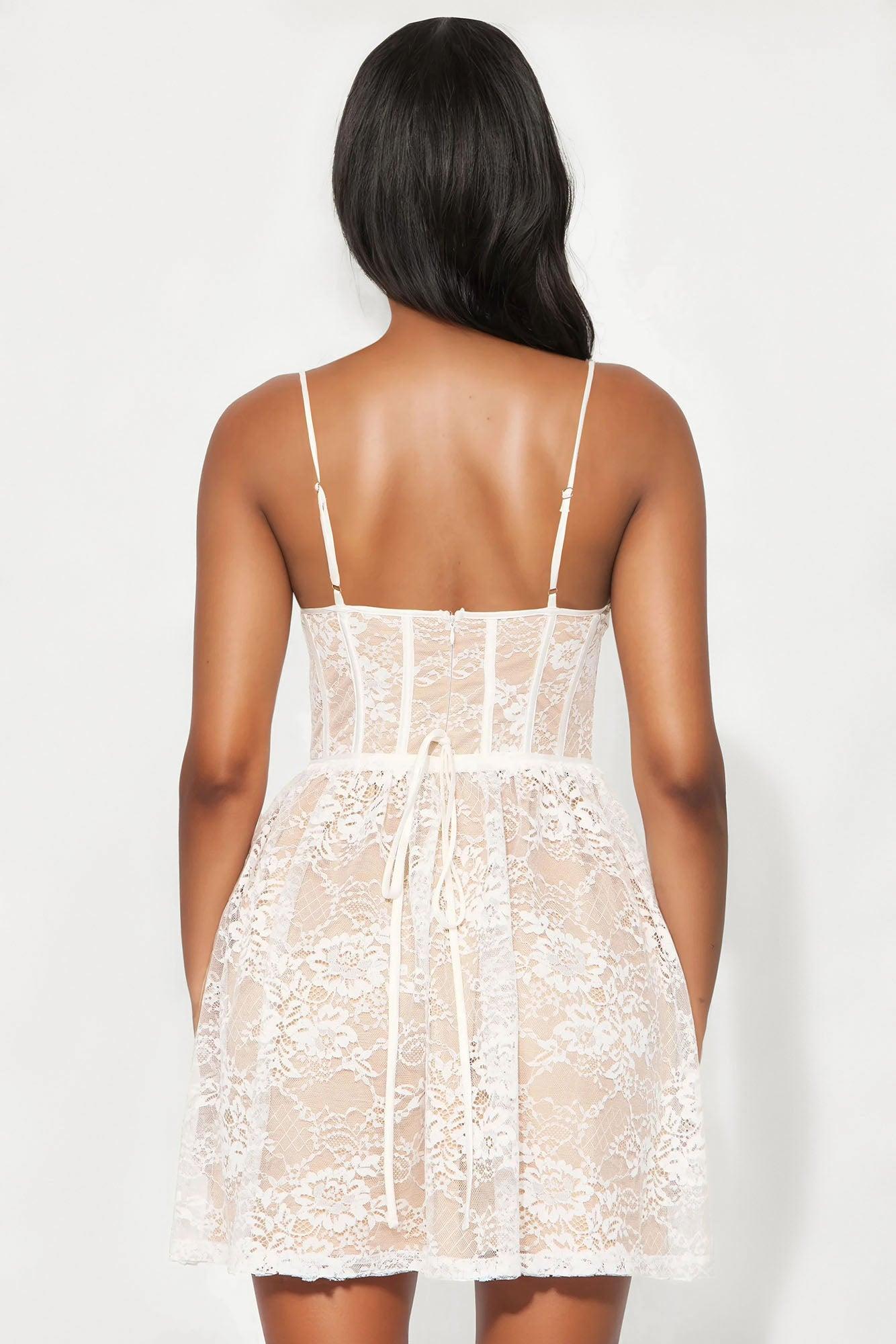 Ella Mae Lace Mini Dress - White Female Product Image