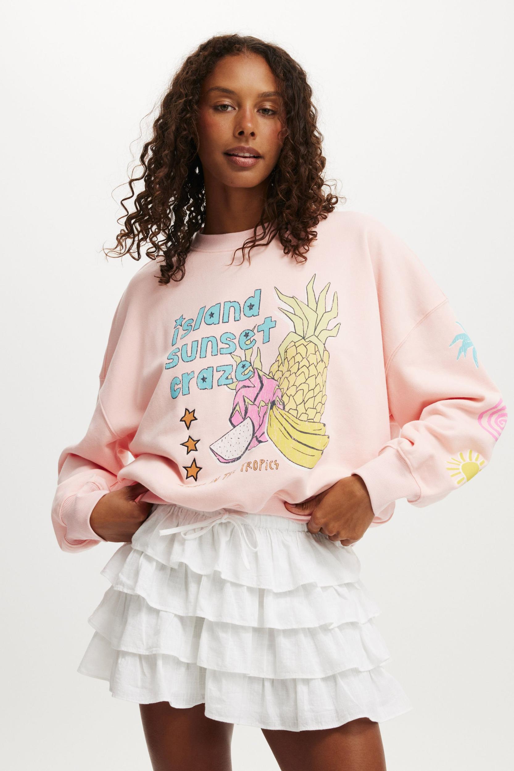 Cotton On Women - Fleece Graphic Crew Sweatshirt Product Image