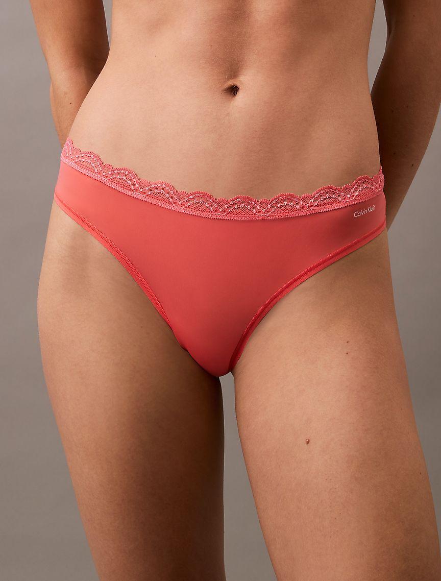 Microfiber Stretch with Lace Thong Product Image