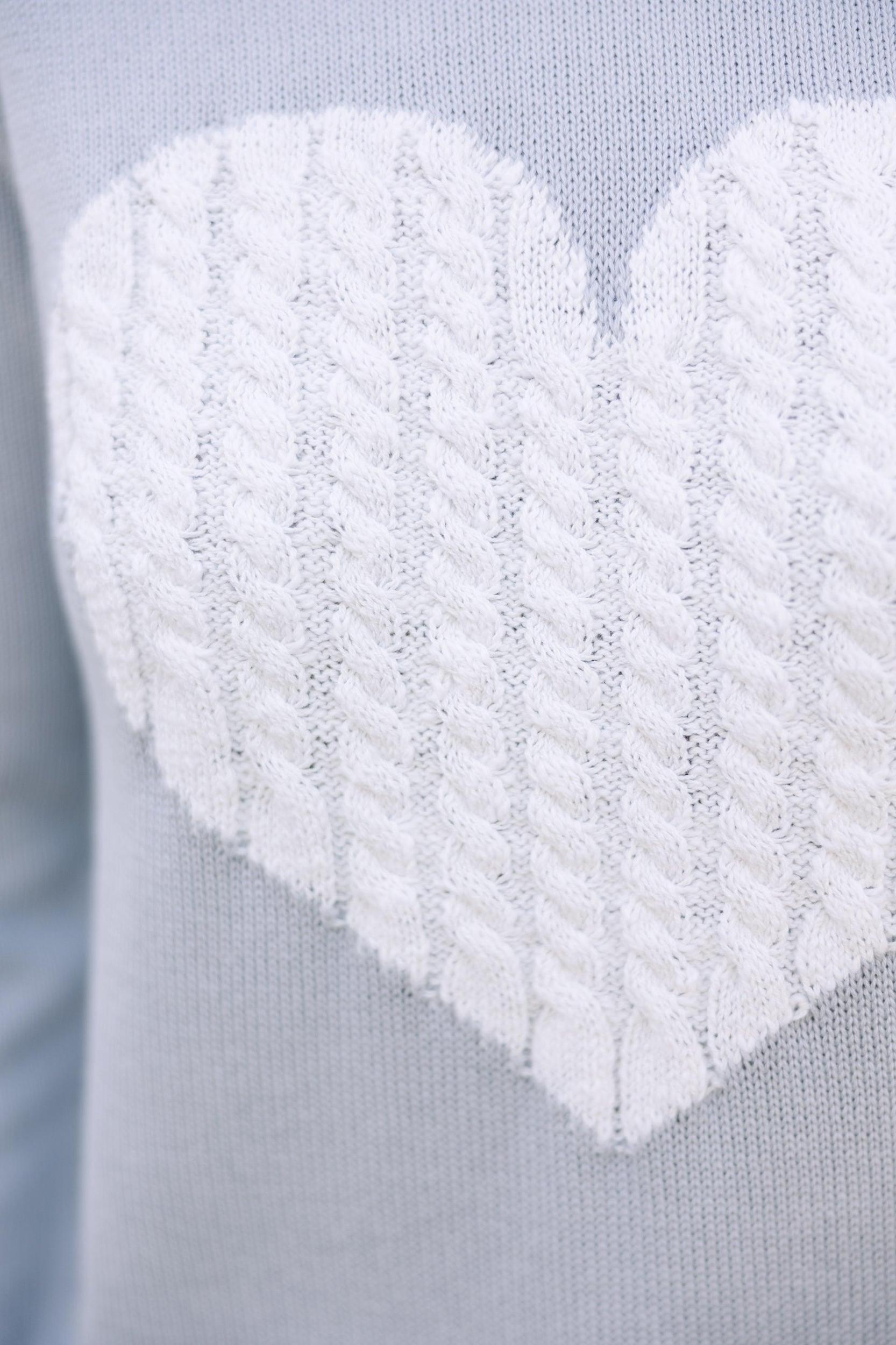 All For Love Gray And Ivory Heart Sweater Female Product Image