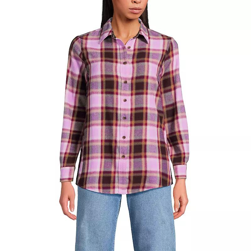 Women's Lands' End Flannel Boyfriend Shirt,  Product Image