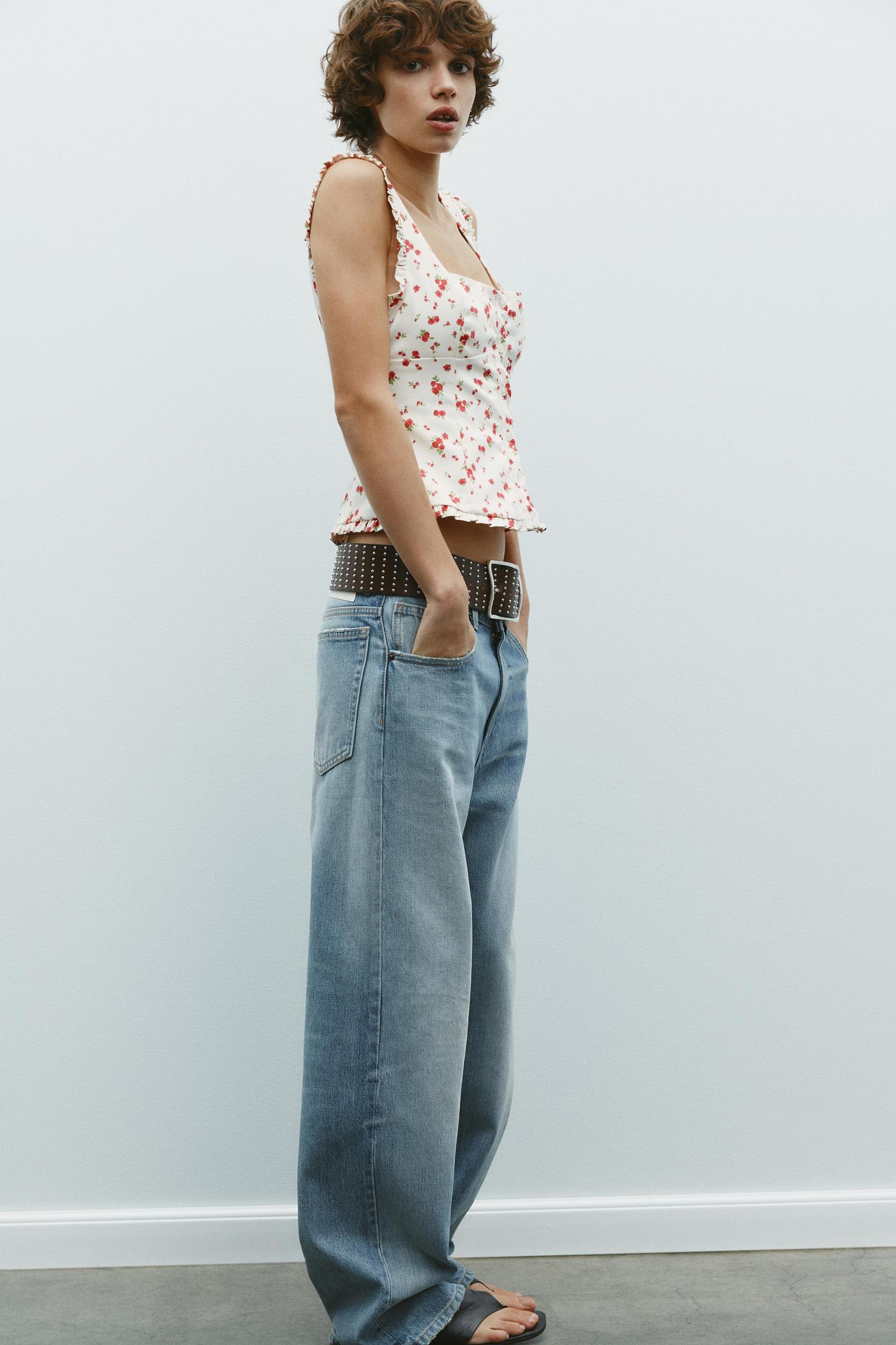 FLORAL STRETCH POPLIN TOP Product Image