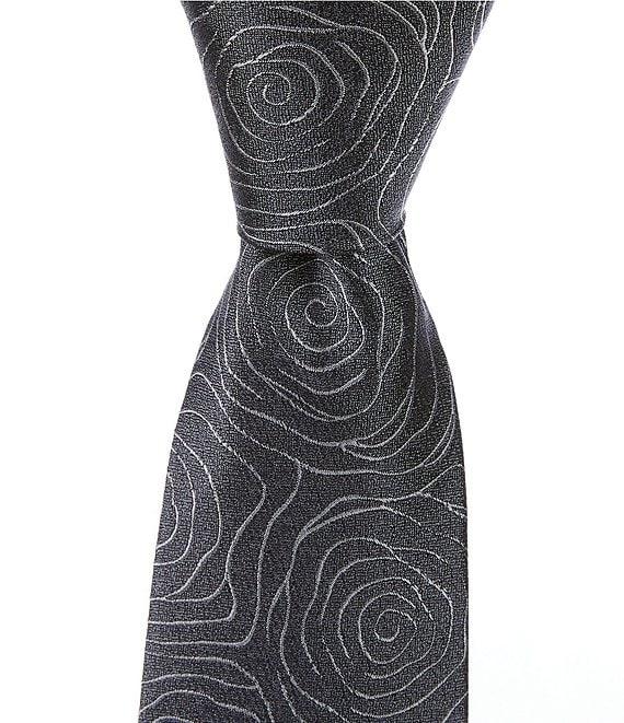 Murano Fine Lines Abstract Print 2 3/4#double; Woven Silk Tie Product Image