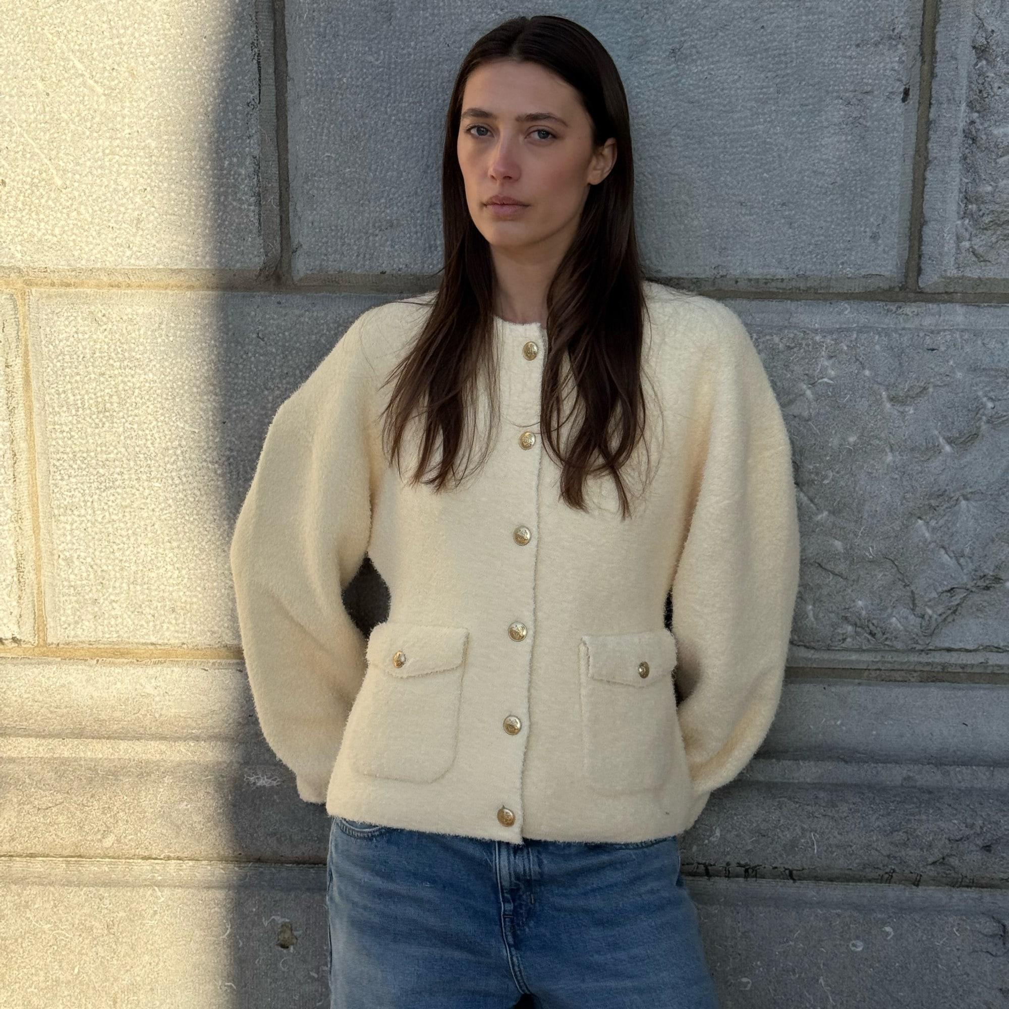 Cinched-waist sweater-jacket Product Image