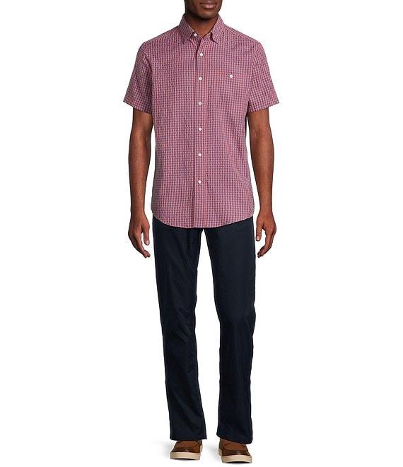 Cremieux Blue Label Performance Stretch Gingham Seersucker Short Sleeve Woven Shirt Product Image