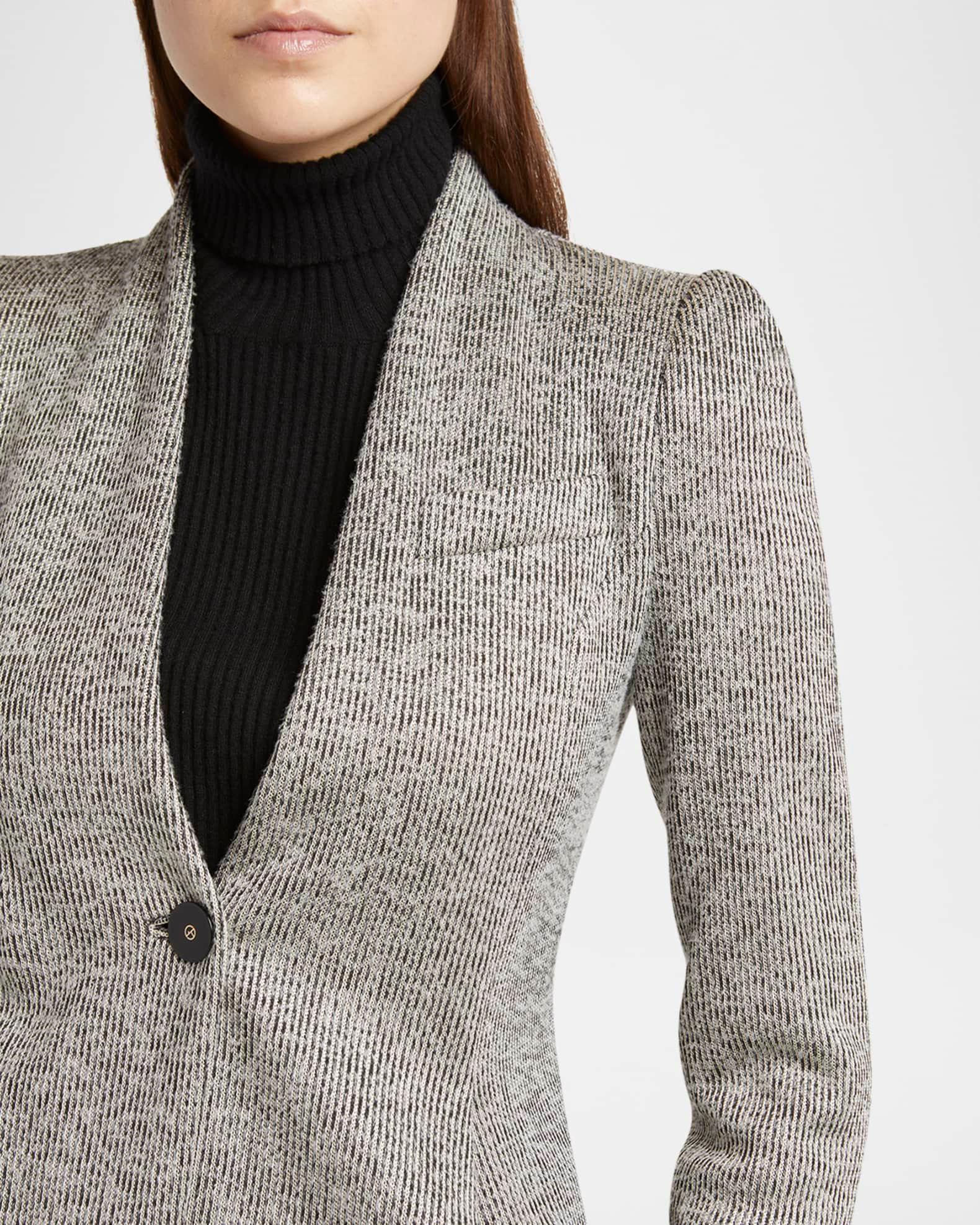 Textured Jersey Jacquard Single-Breasted Blazer Product Image
