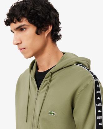 Men's Logo Stripe Zip-Up Hoodie Product Image