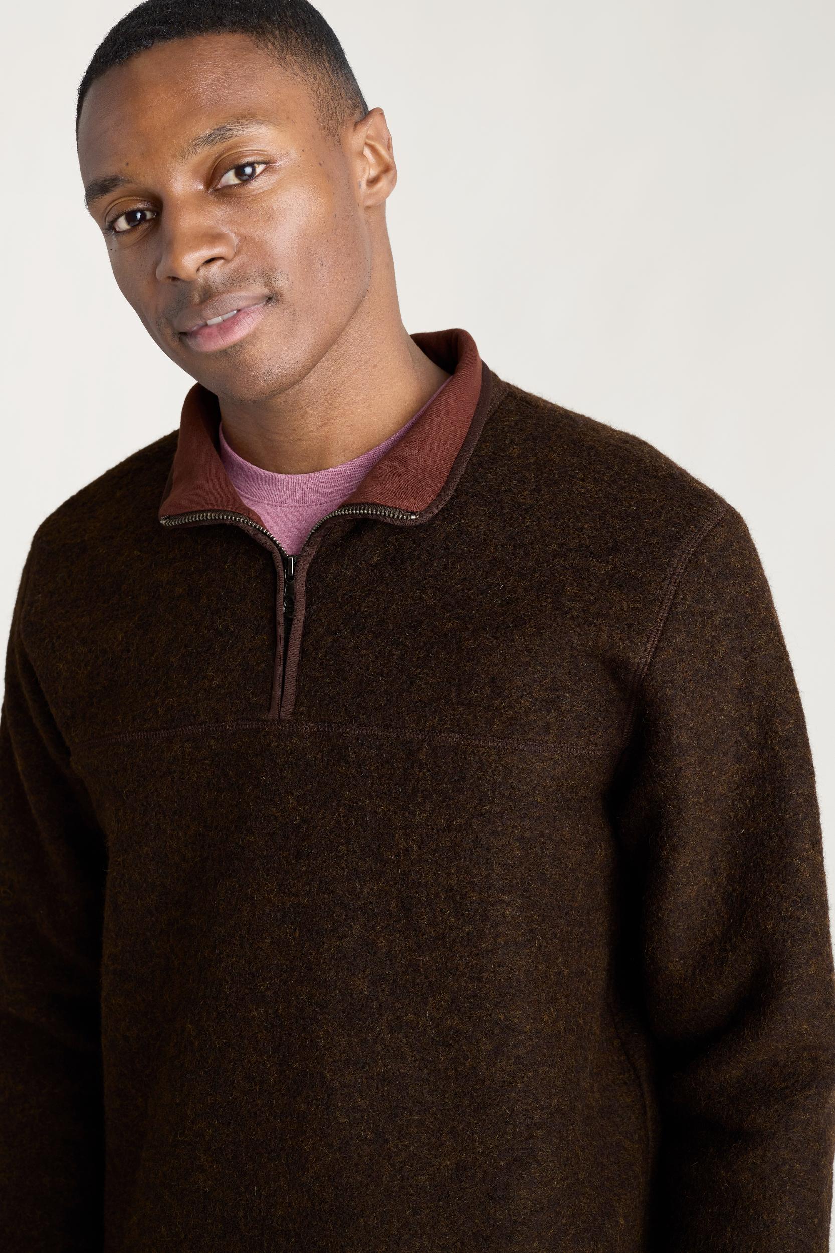 Italian Wool Fleece Quarter Zip Product Image