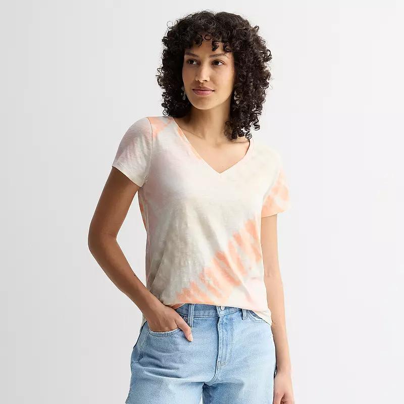 Women's Sonoma Goods For Life® Everyday Short Sleeve V-Neck Tee, Size: XL, Blue Marine Toss Product Image