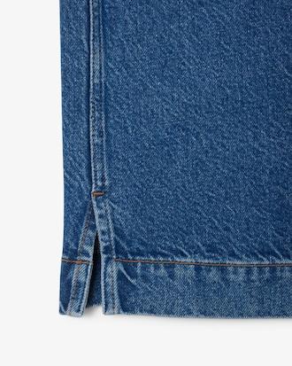 Oversized Denim Polo Shirt Product Image
