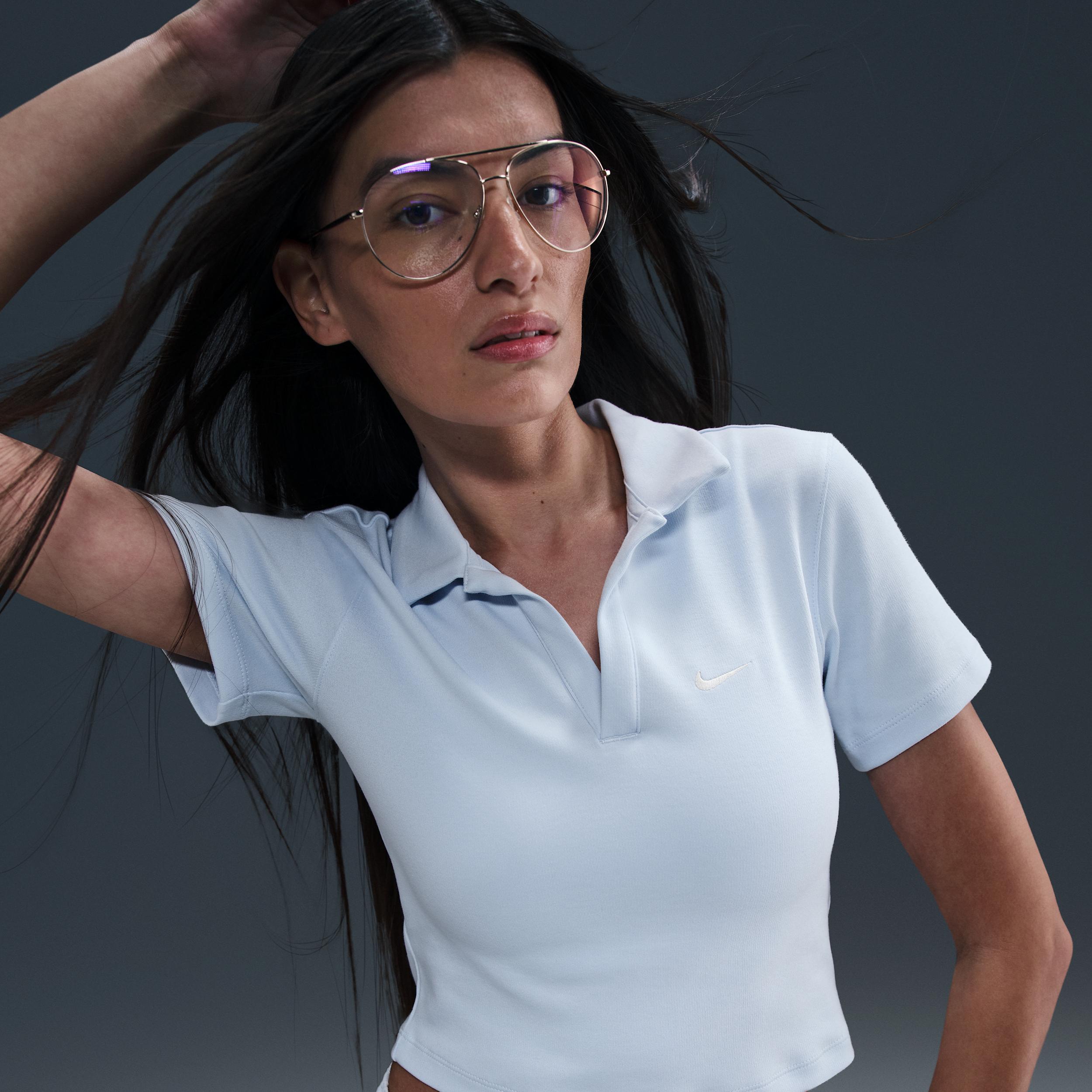 Womens Nike Sportswear Essential Short-Sleeve Polo Top | DV7884-423 Product Image