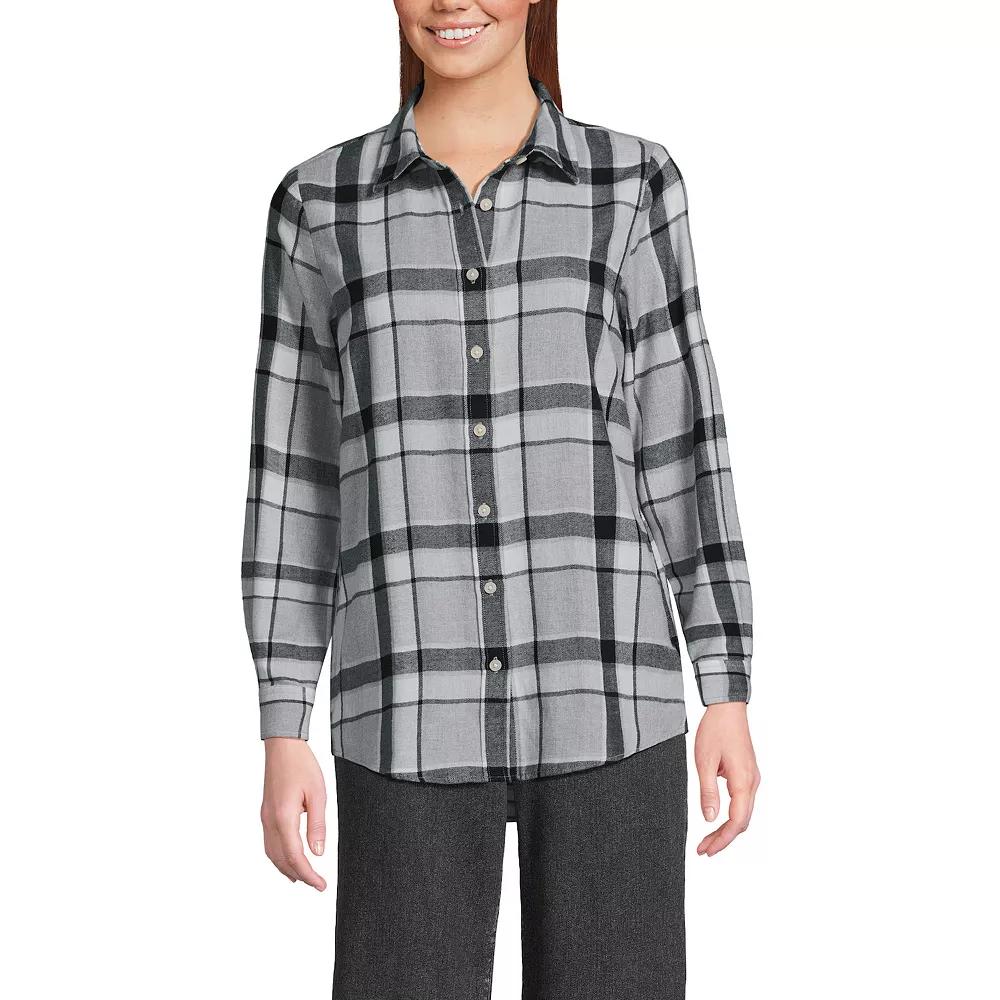 Women's Lands' End Flannel Boyfriend Shirt,  Product Image