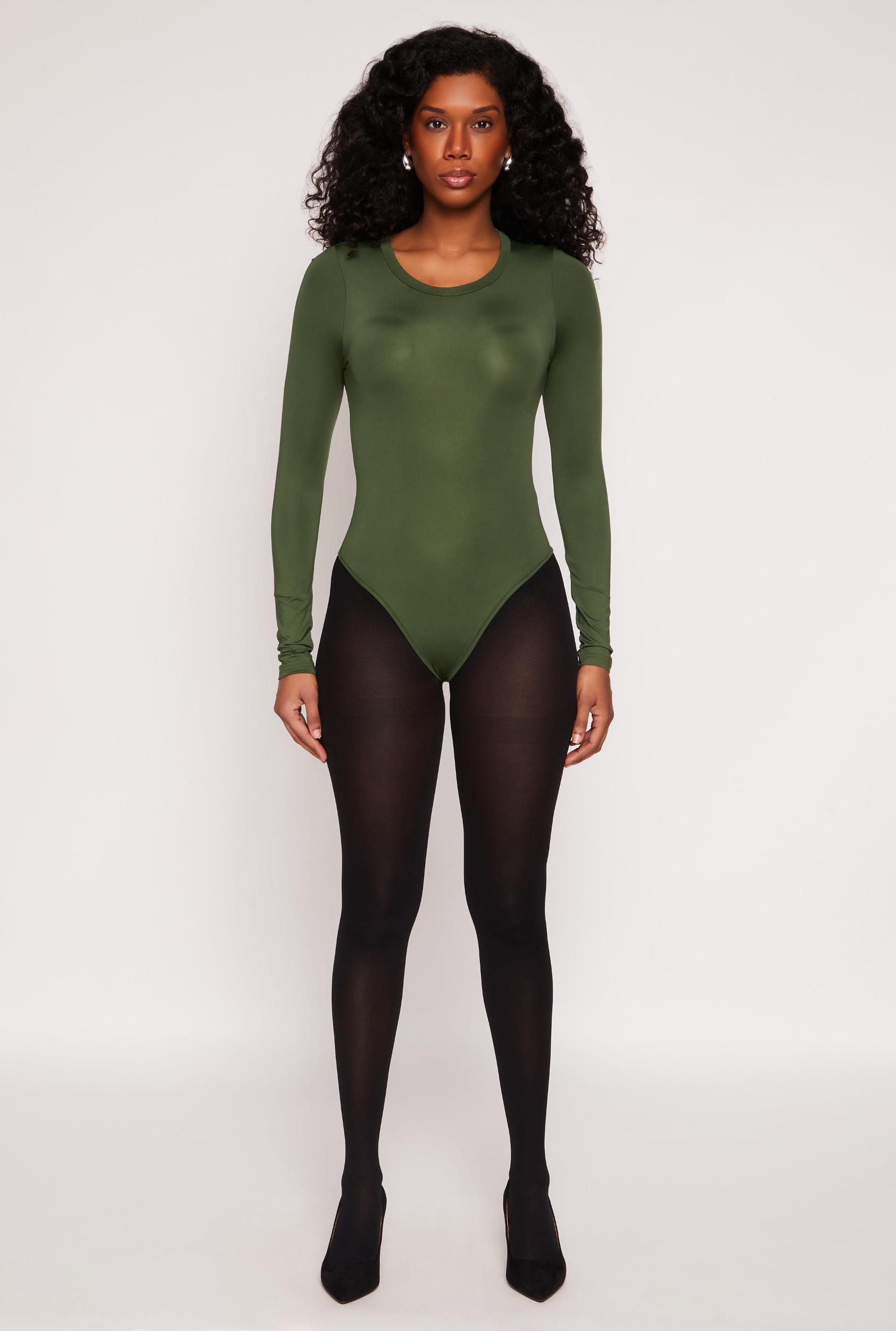 Womens Daisy Long Sleeve Crew Neck Bodysuit Product Image