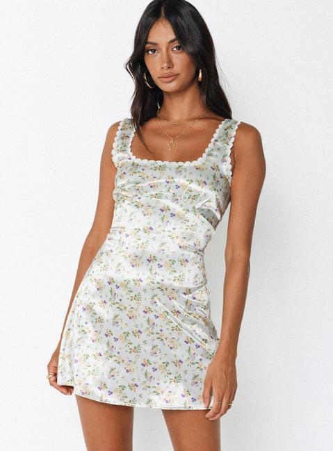 Berlin Satin Mini Dress White Product Image