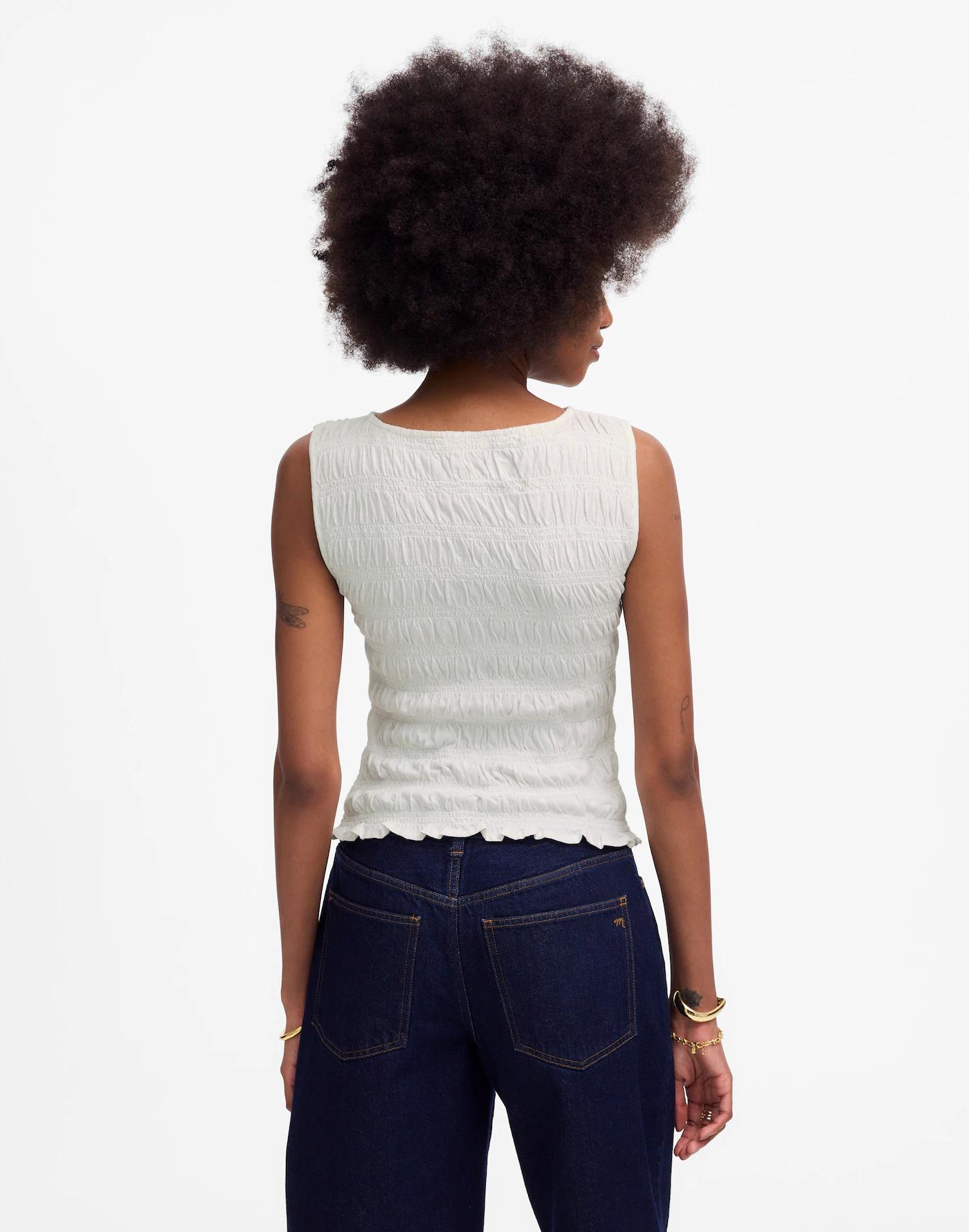 Smocked Boatneck Tank Product Image