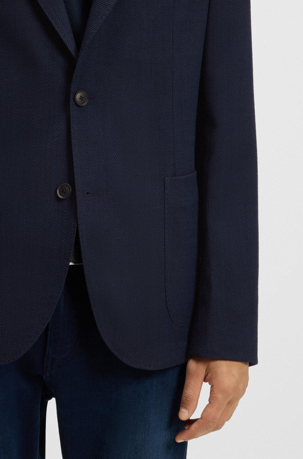 Slim-fit blazer in micro-patterned comfort-stretch cloth Product Image