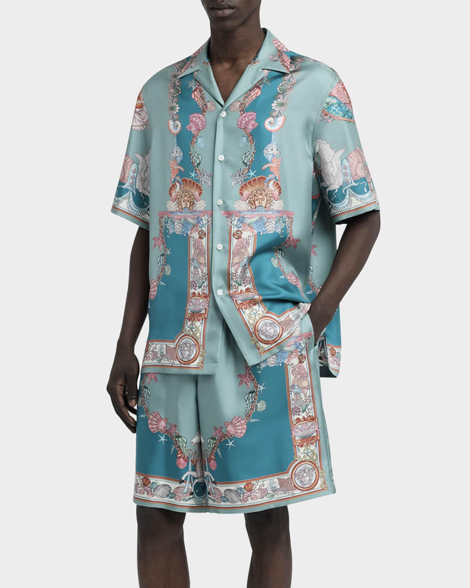 Men's Coral Theater Silk Twill Camp Shirt Product Image