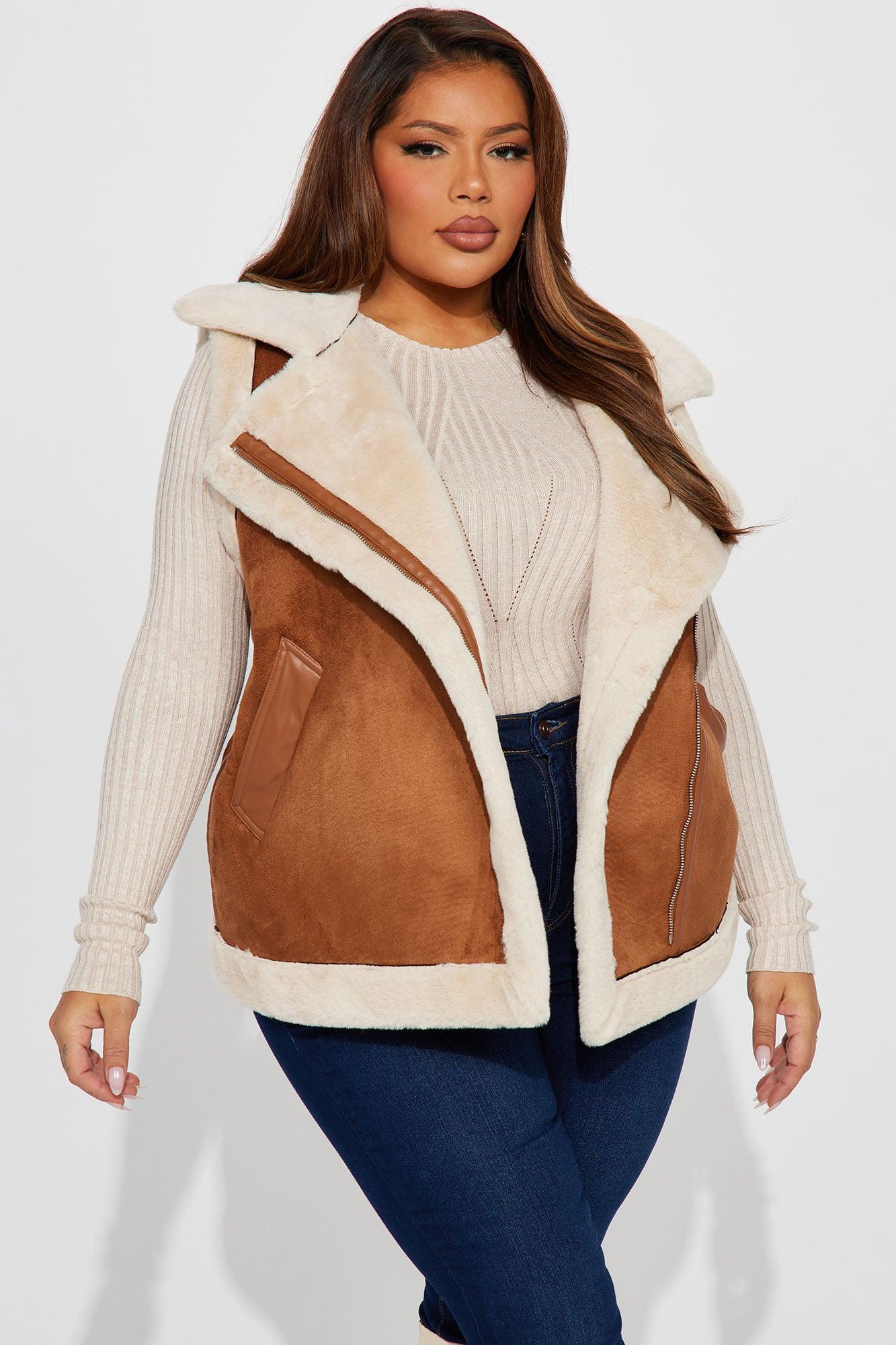 Come My Way Shearling Vest - Brown Product Image
