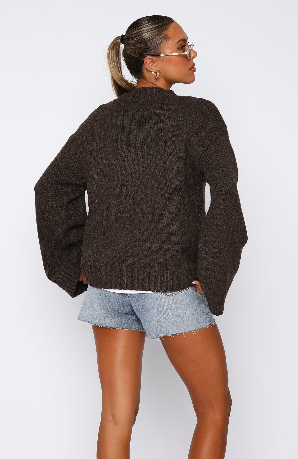 Winter's Chill Knit Sweater Chocolate Product Image