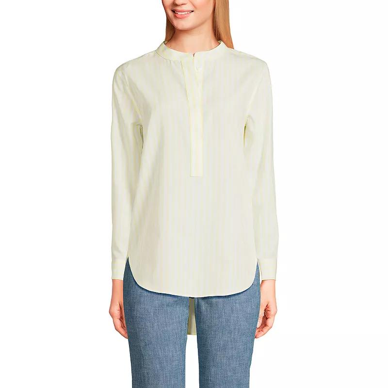 Women's Lands' End No Iron Long Sleeve Banded Collar Popover Shirt,  Product Image