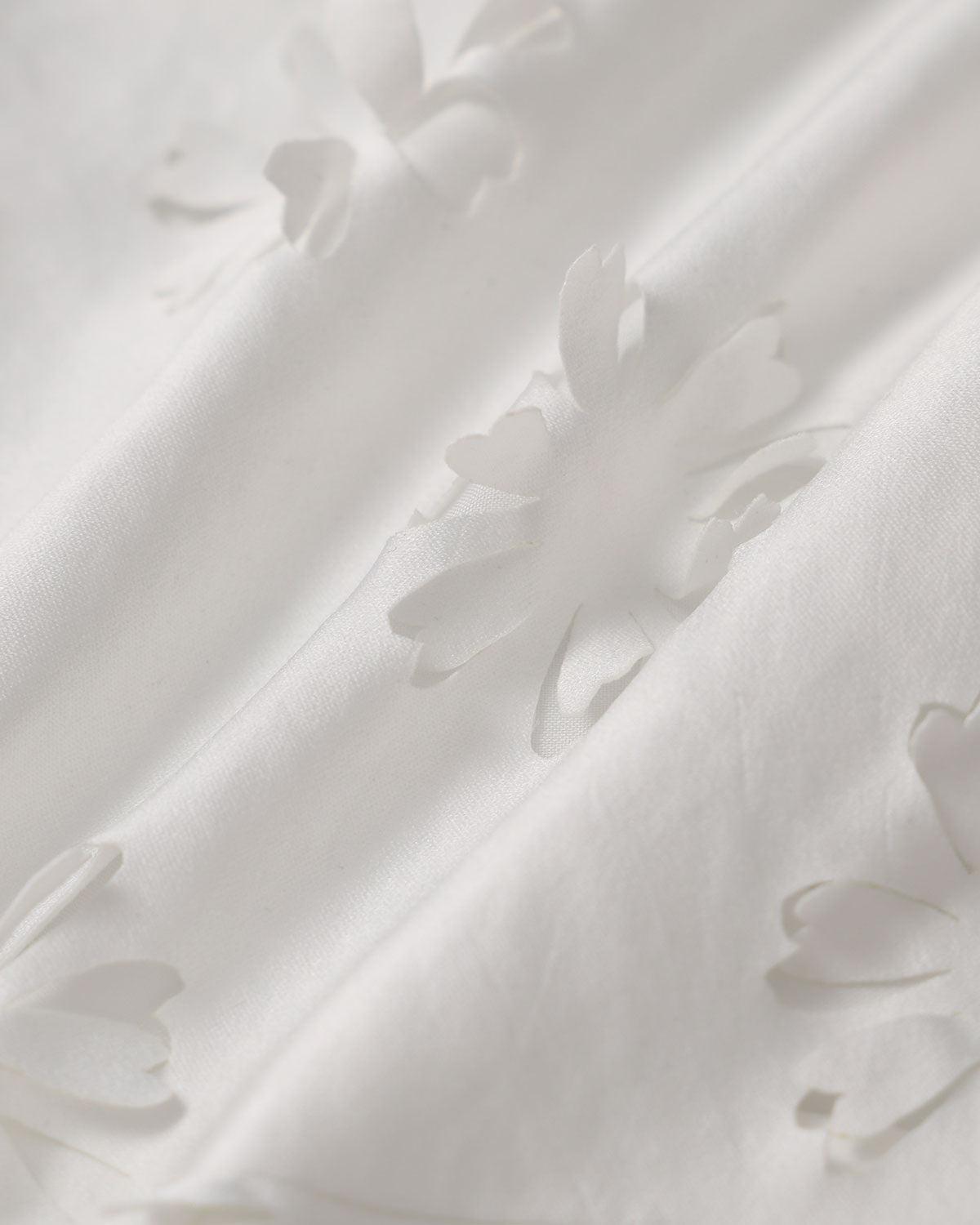 White Textured Boat Neck Sleeveless Mini Dress Product Image