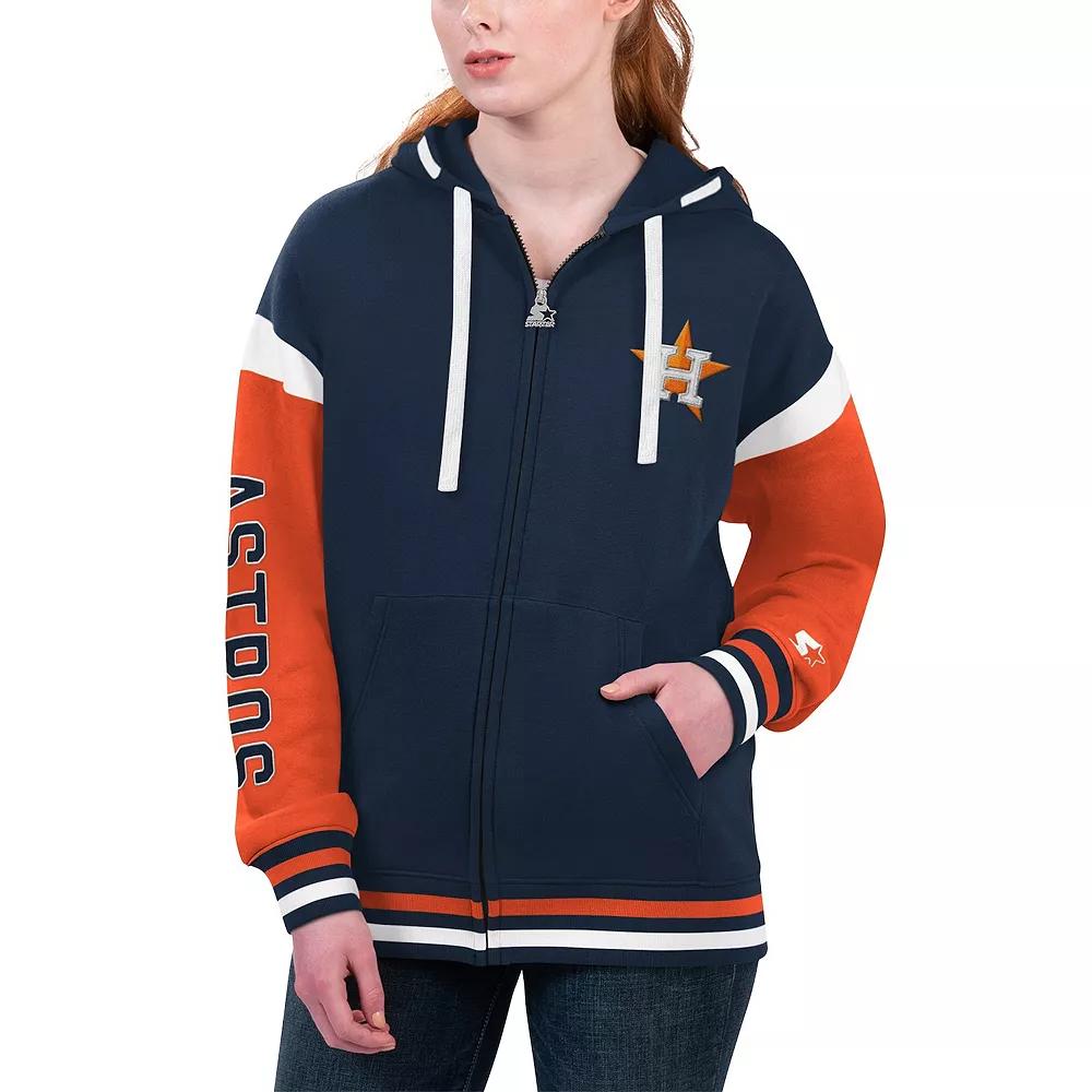 Women's Starter Navy Houston Astros Homestretch Full-Zip Hoodie,  Product Image
