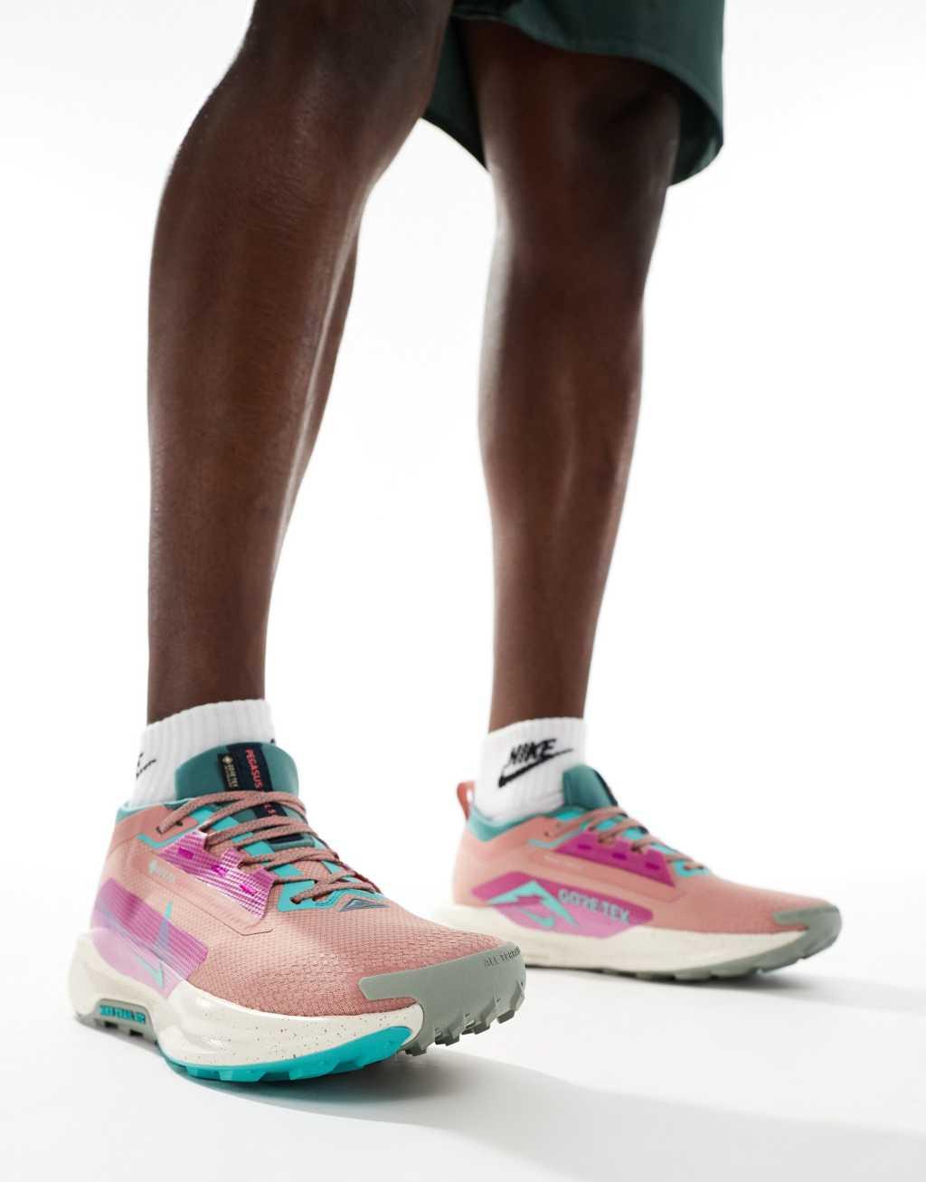 Nike Running ReactX Pegasus Trail 5 GORE-TEX sneakers in red and purple Product Image