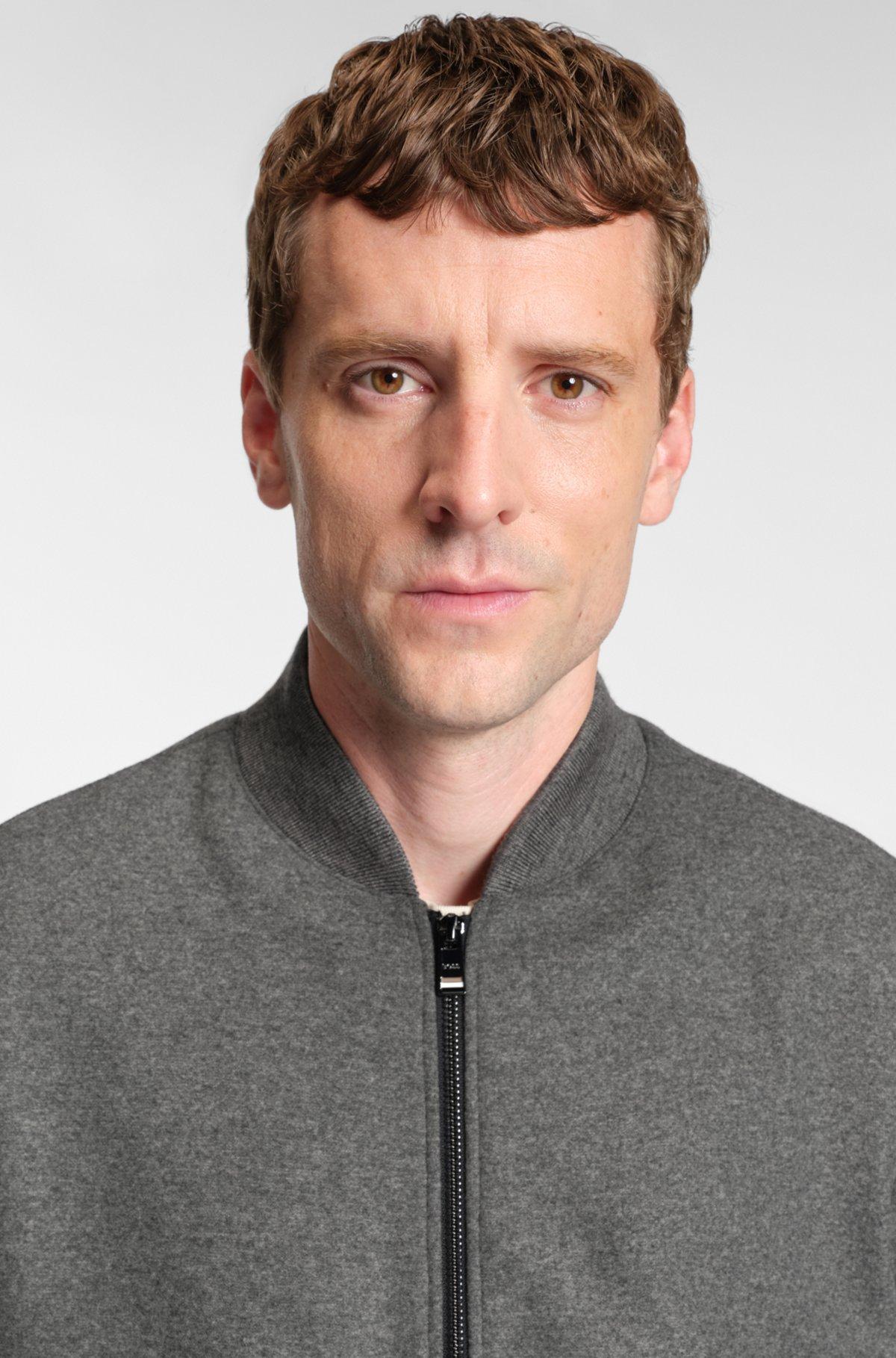 Brushed slim-fit jacket in stretch flannel Product Image