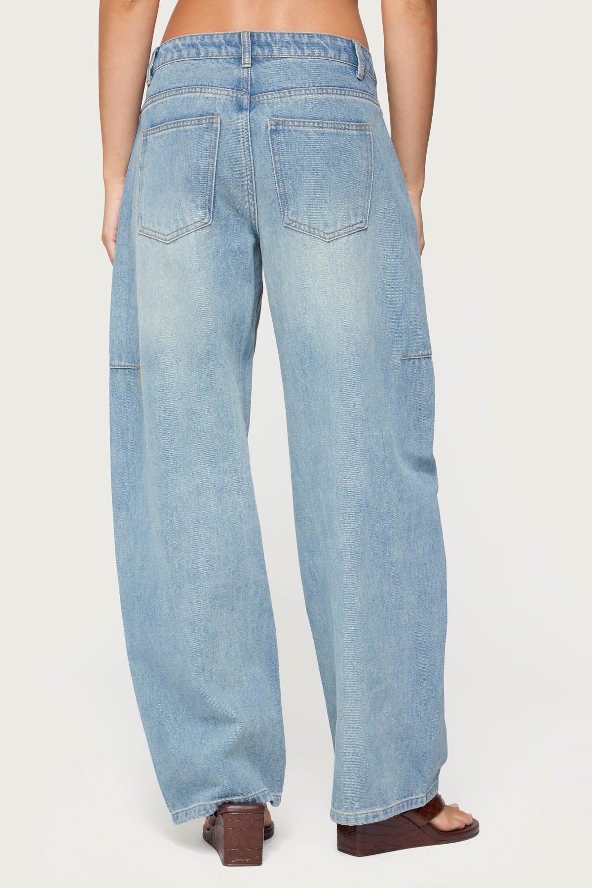 Korie Low Rise Barrel Leg Jeans Product Image
