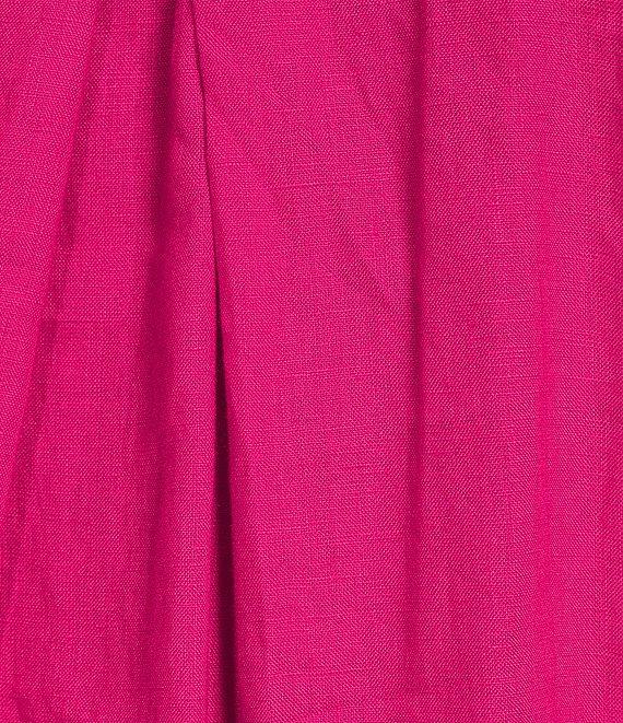 Eileen Fisher Plus Size Organic Linen Notch Collar Cap Sleeve Shirtdress Product Image