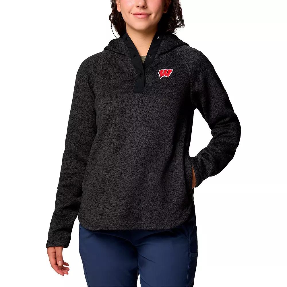 Women's Columbia Black Wisconsin Badgers Sweater Weather Raglan Pullover Hoodie,  Product Image