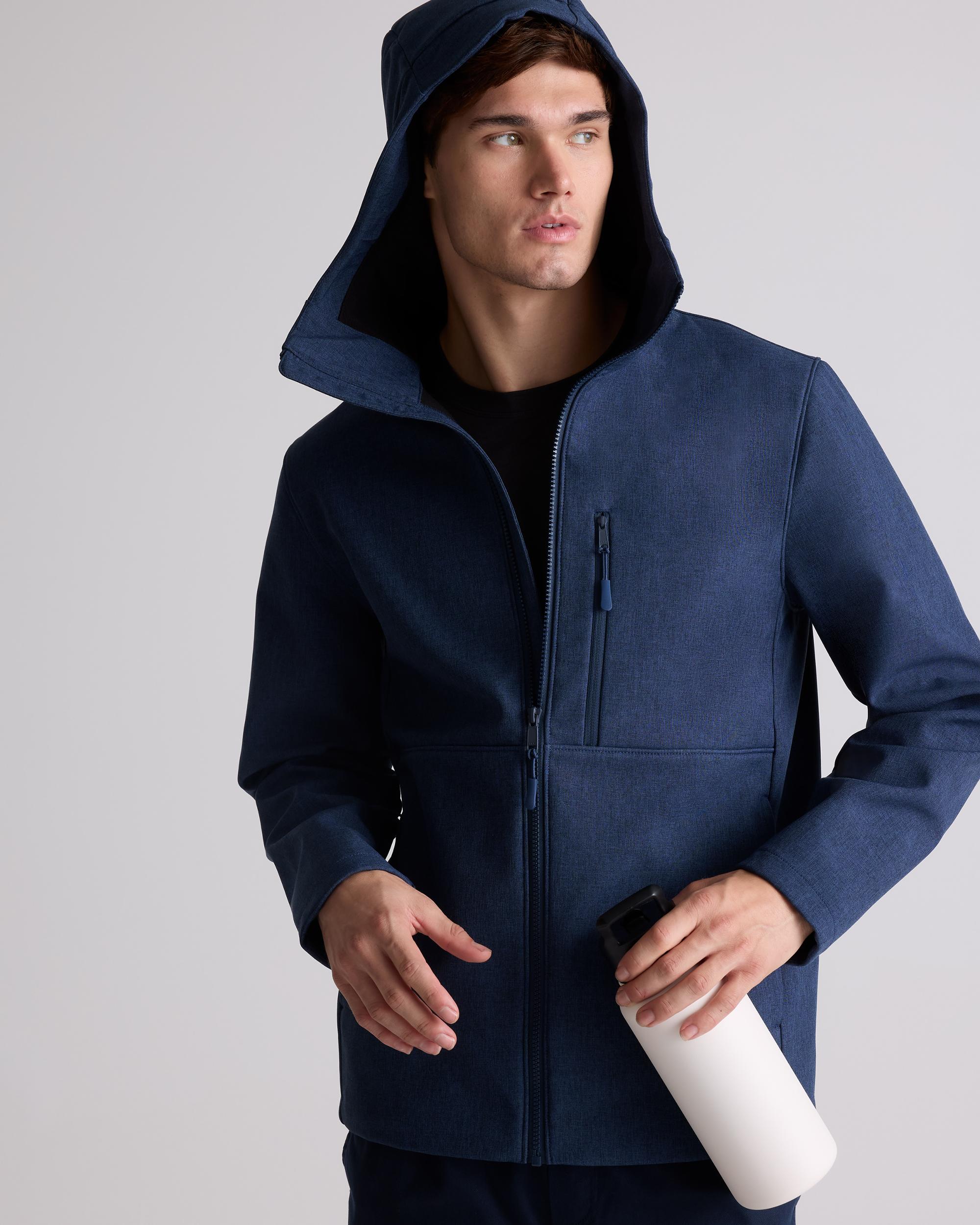 Quince | Men's Softshell Fleece-Lined Full-Zip Hooded Jacket Size XL, Recycled Polyester Product Image
