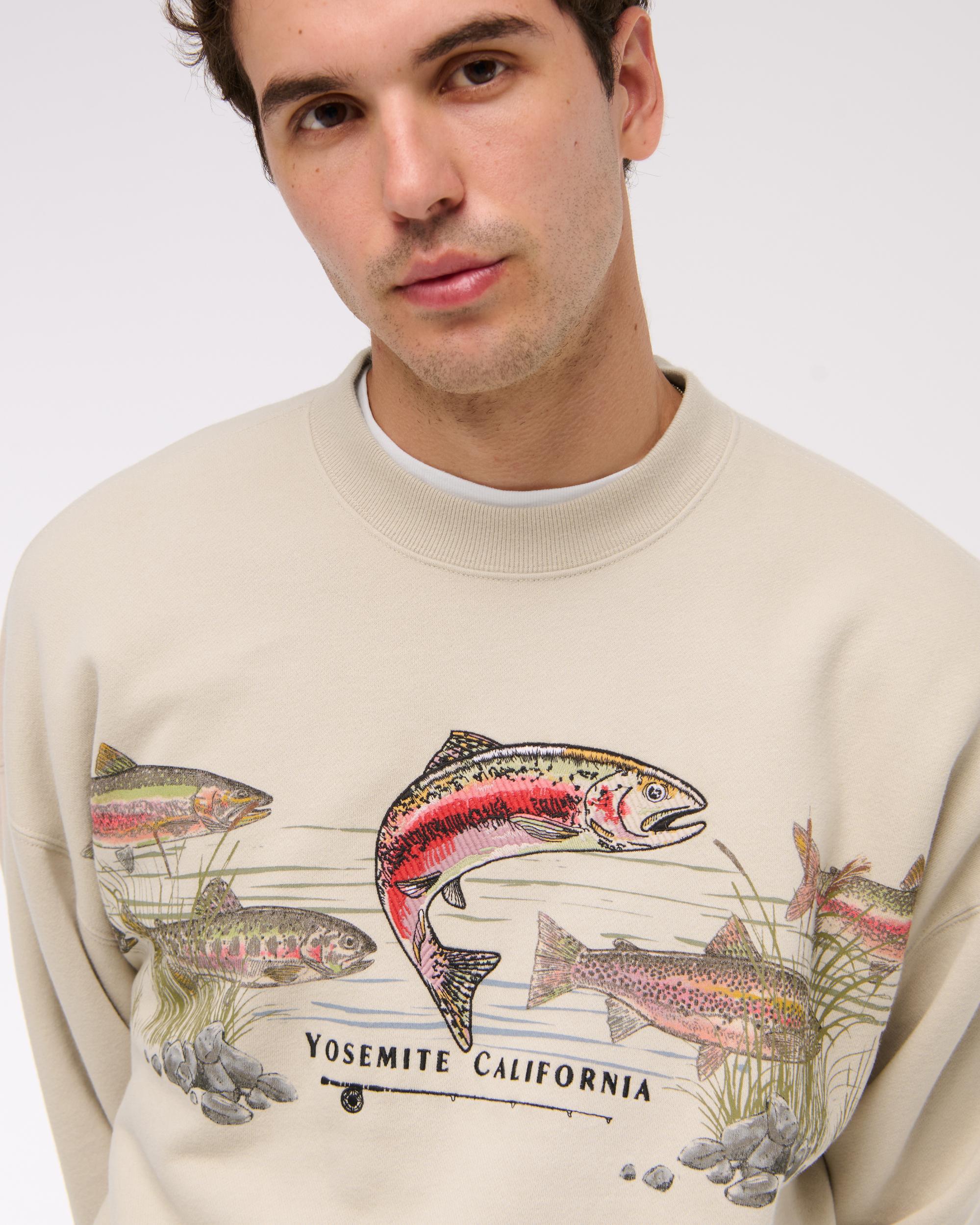 Fishing Graphic Crew Sweatshirt Product Image