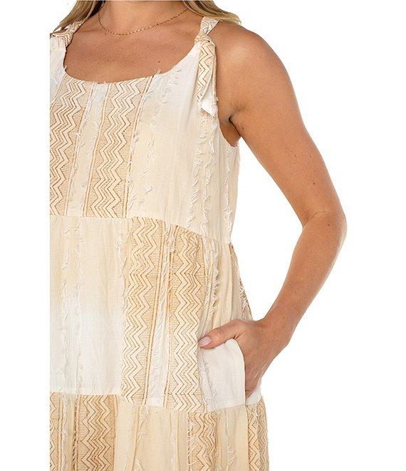 Liverpool Los Angeles Woven Scoop Neck Sleeveless Adjustable Straps Maxi Shift Dress Product Image