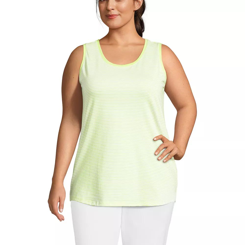 Plus Size Lands' End Scoopneck Tunic Tank Top, Women's, Size: 2XL, Limoncello Yellow Product Image