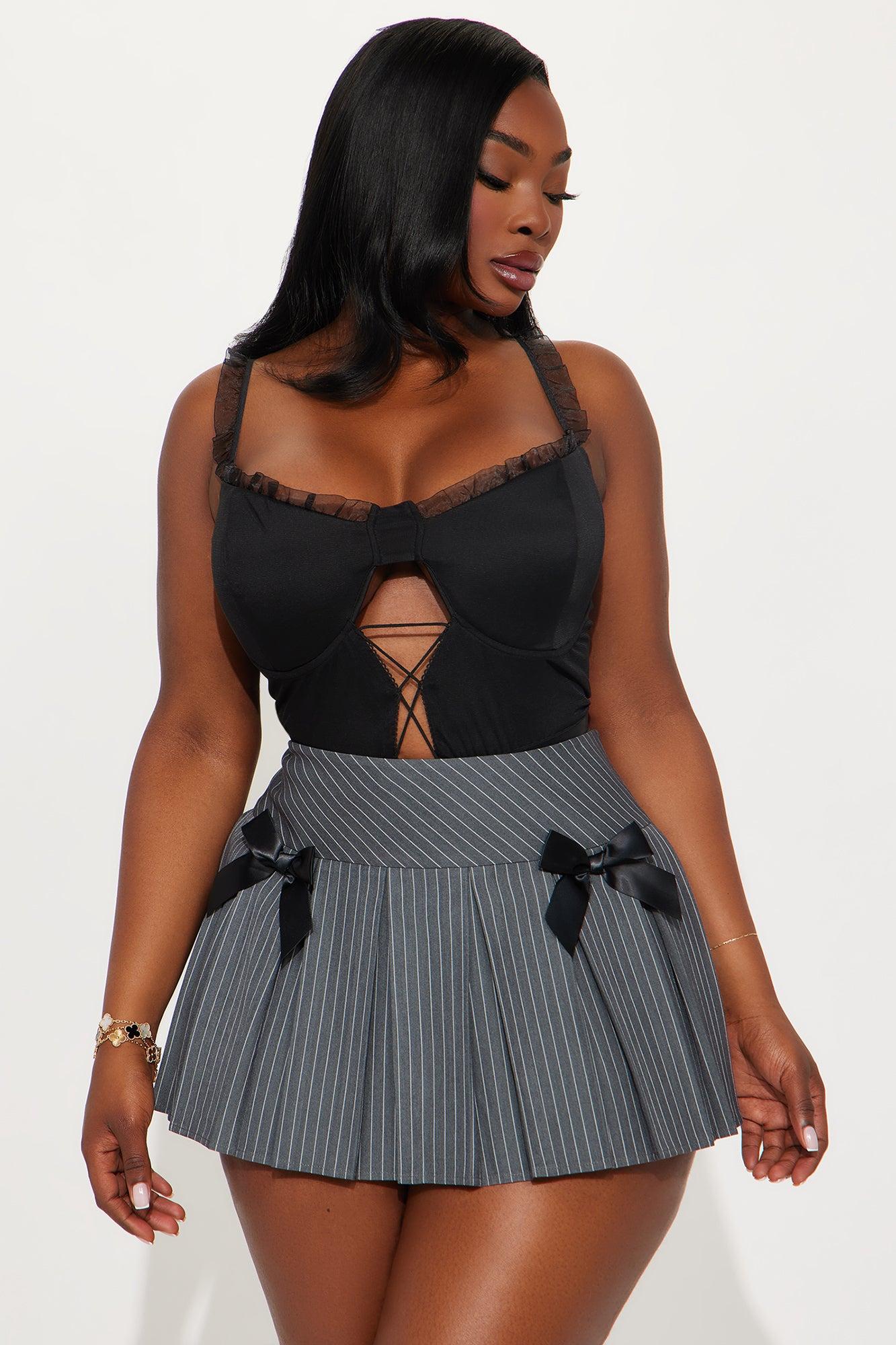 High Maintenance Ruffle Trim Mesh Bodysuit - Black Female Product Image