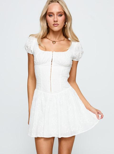 Lethia Corset Mini Dress White Product Image