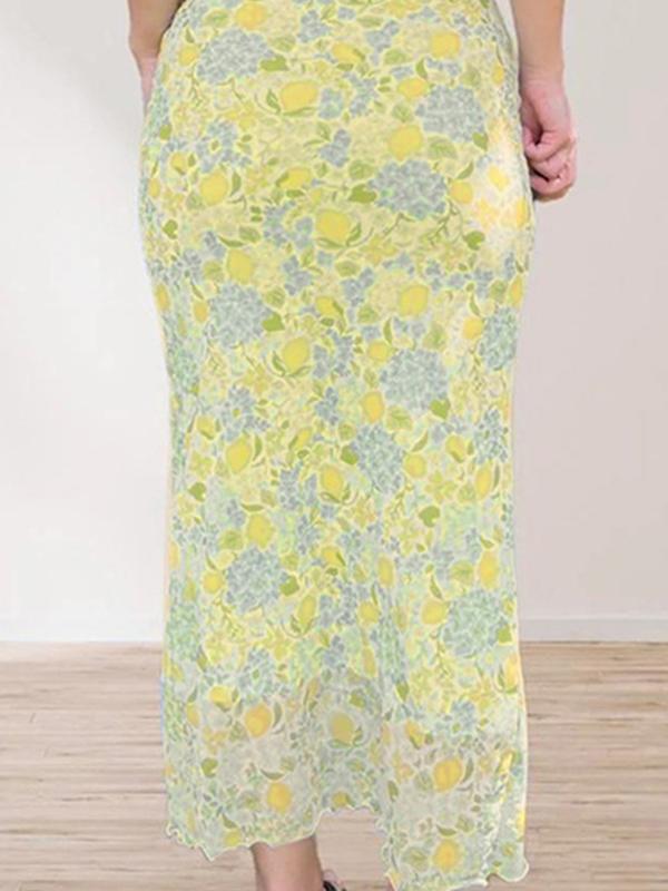 Summer Fresh Holiday Style Maxi Skirt Product Image