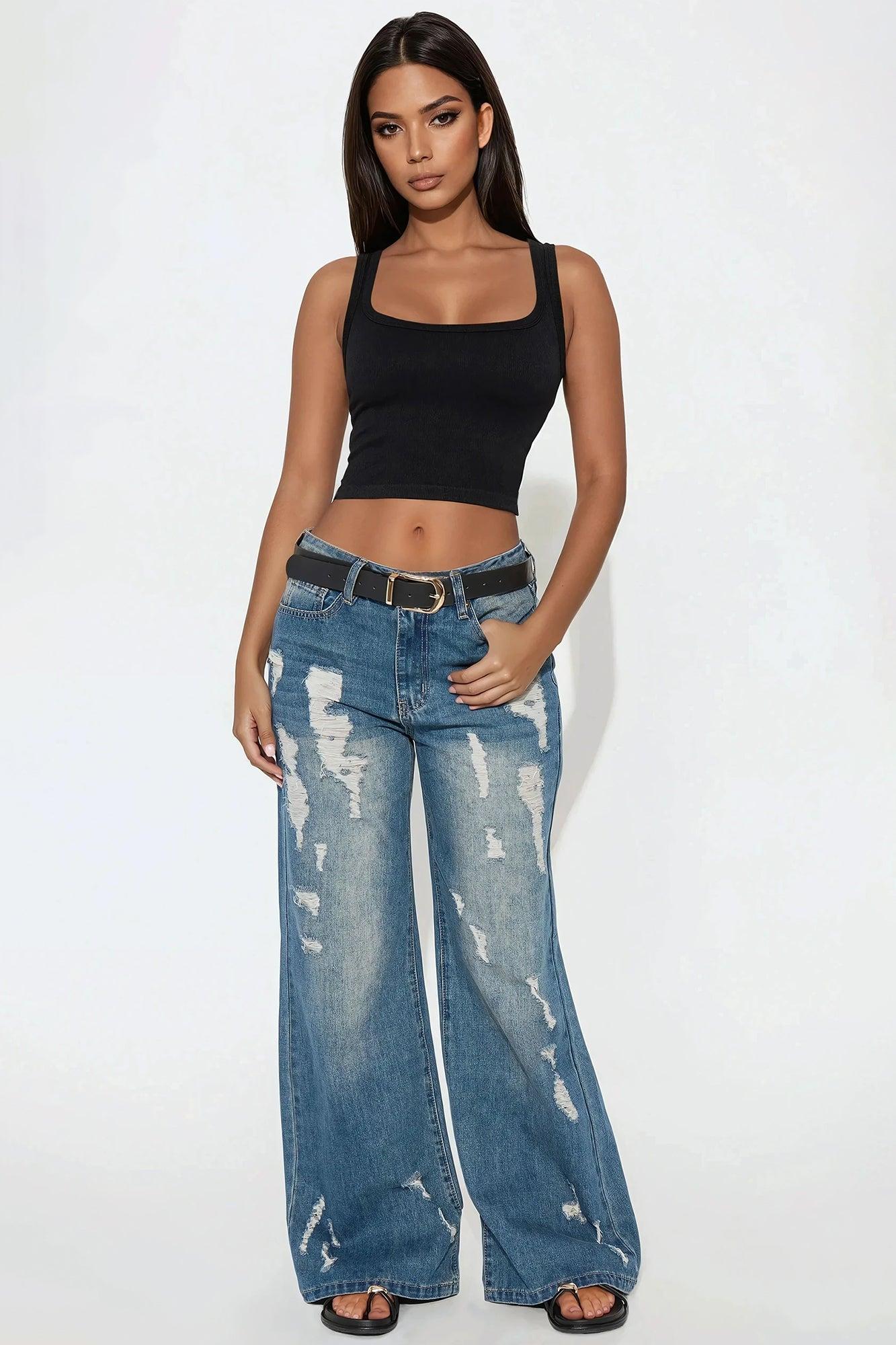 Stella Ribbed Tank Top - Black Product Image