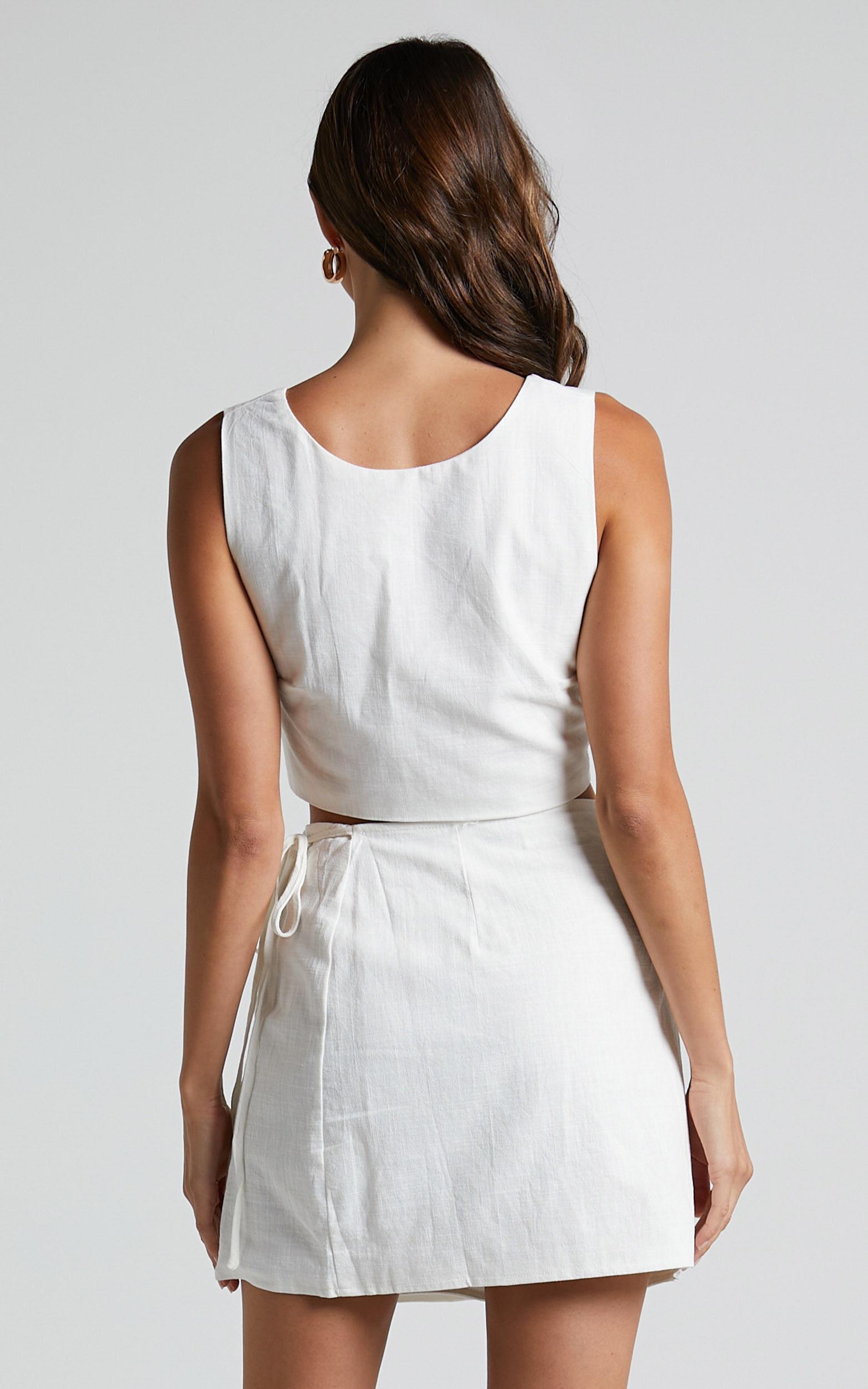 Chevy Mini Skirt - Wrap Skirt in White Product Image