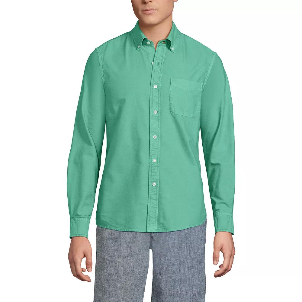 Men's Lands' End Button-Down Sail Rigger Oxford Button-Down Shirt,  Product Image