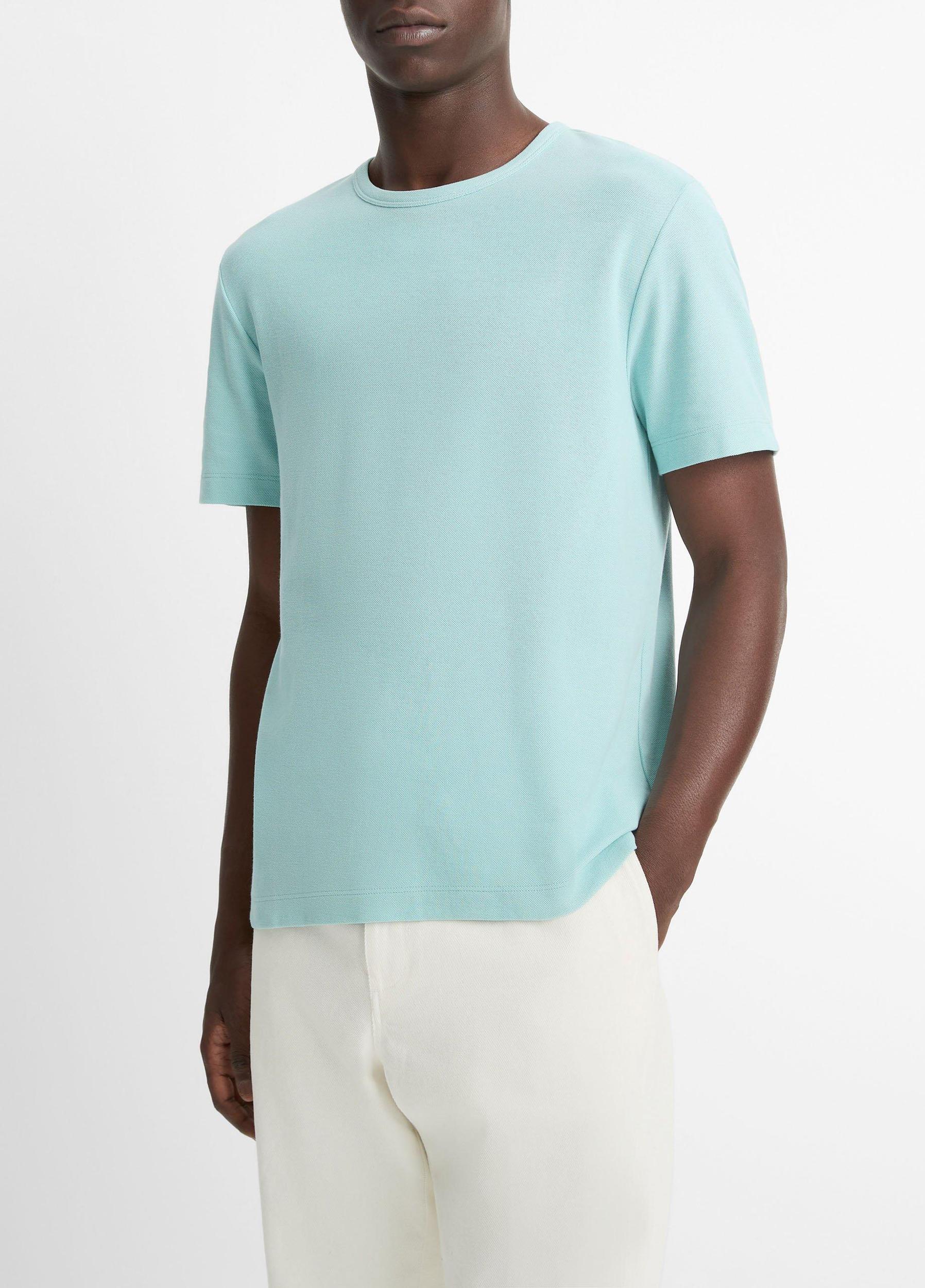 Pima Cotton Piqué Crew Neck T-Shirt Product Image