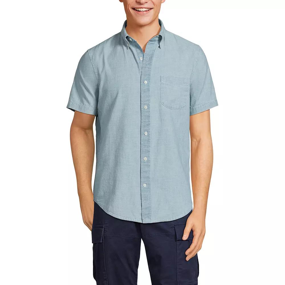 Big & Tall Lands' End Traditional Fit Chambray Shirt, Men's,  Product Image