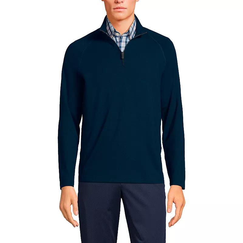 Men's Lands' End Long Sleeve Raglan French Terry Quarter Zip Sweatshirt,  Product Image