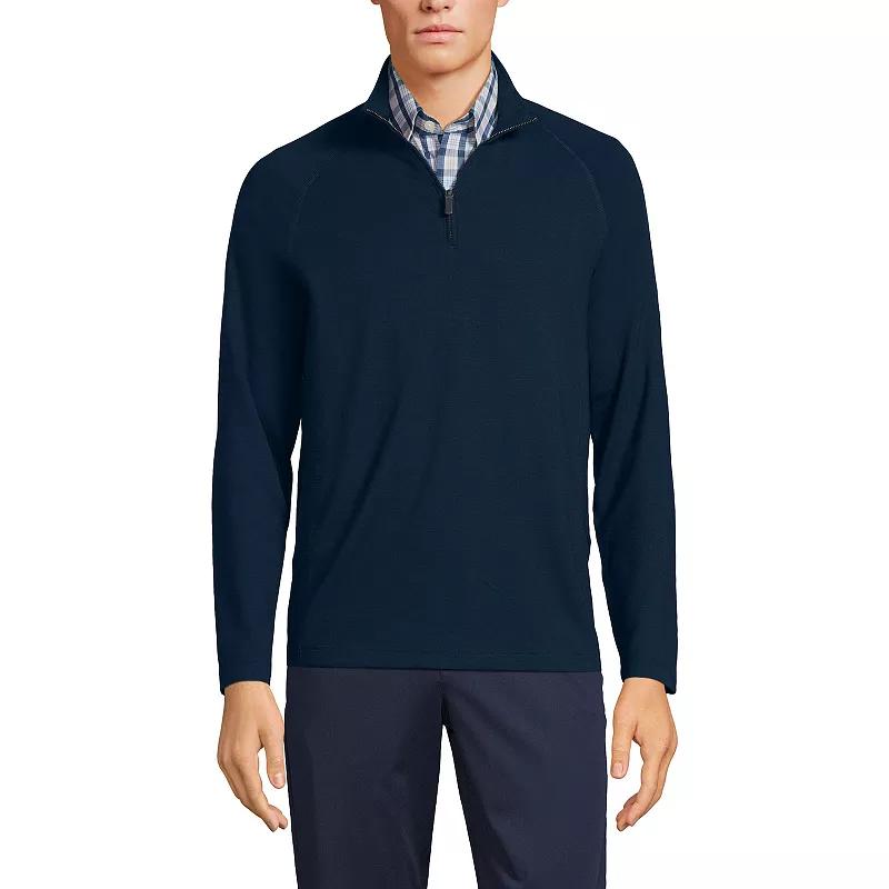 Big & Tall Lands' End Long Sleeve French Terry Quarter Zip Sweatshirt, Men's,  Product Image