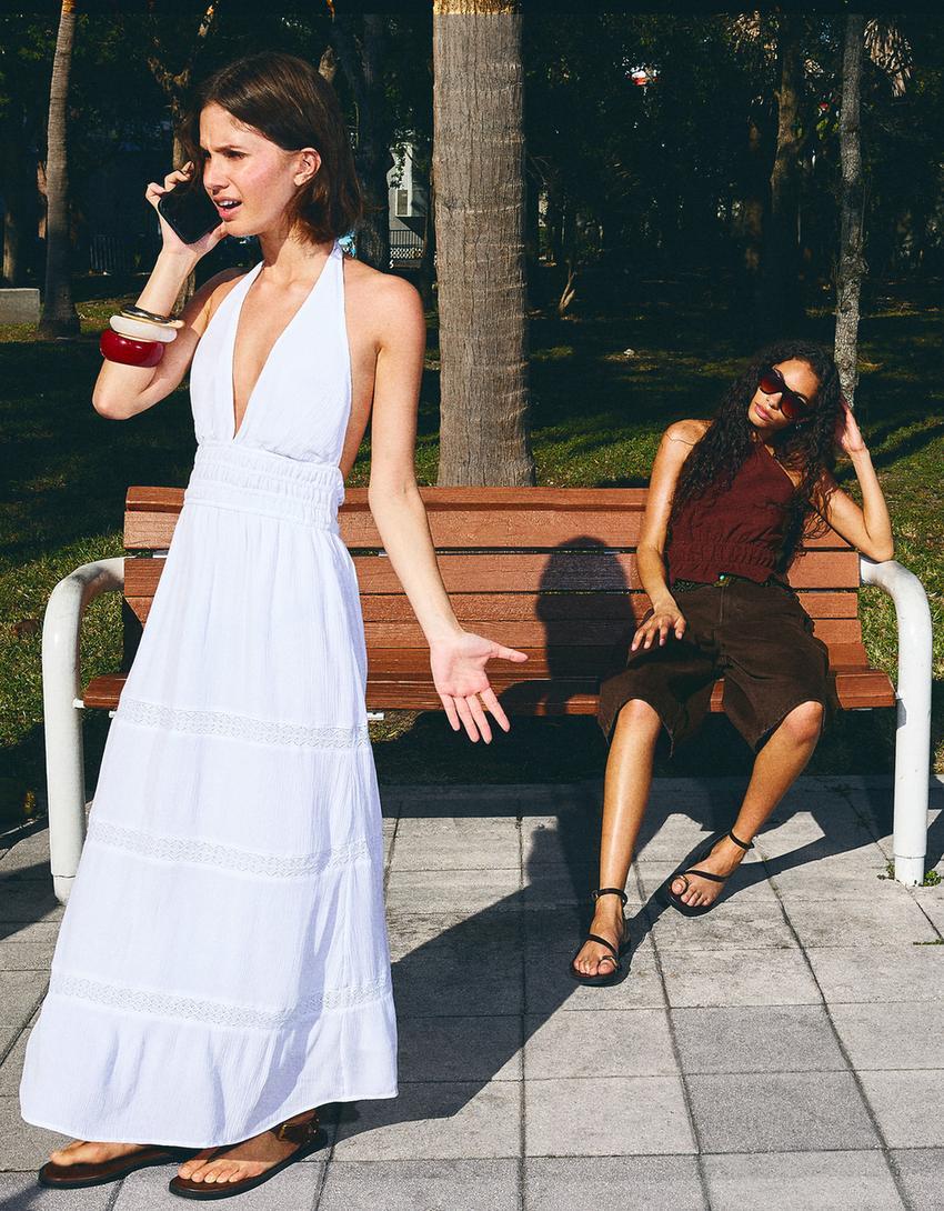 Halter dress with ruffles Product Image